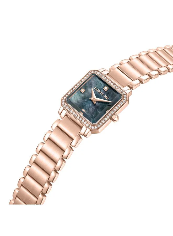 شيروتي 1881 Perugia Rose Gold Plated Stainless Steel Bracelet Analog Watch for Women, 22mm